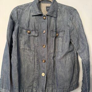 J Jill Demin Jacket Size XS Petite Cotton Fall Spring Lightweight Classic